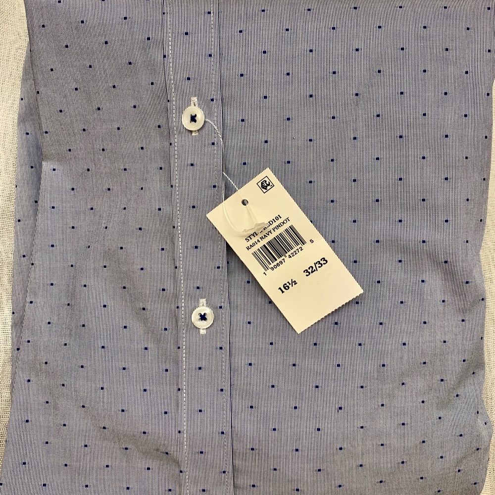 Ryan Seacrest blue dress shirt - formal- NWT - Picture 6 of 7